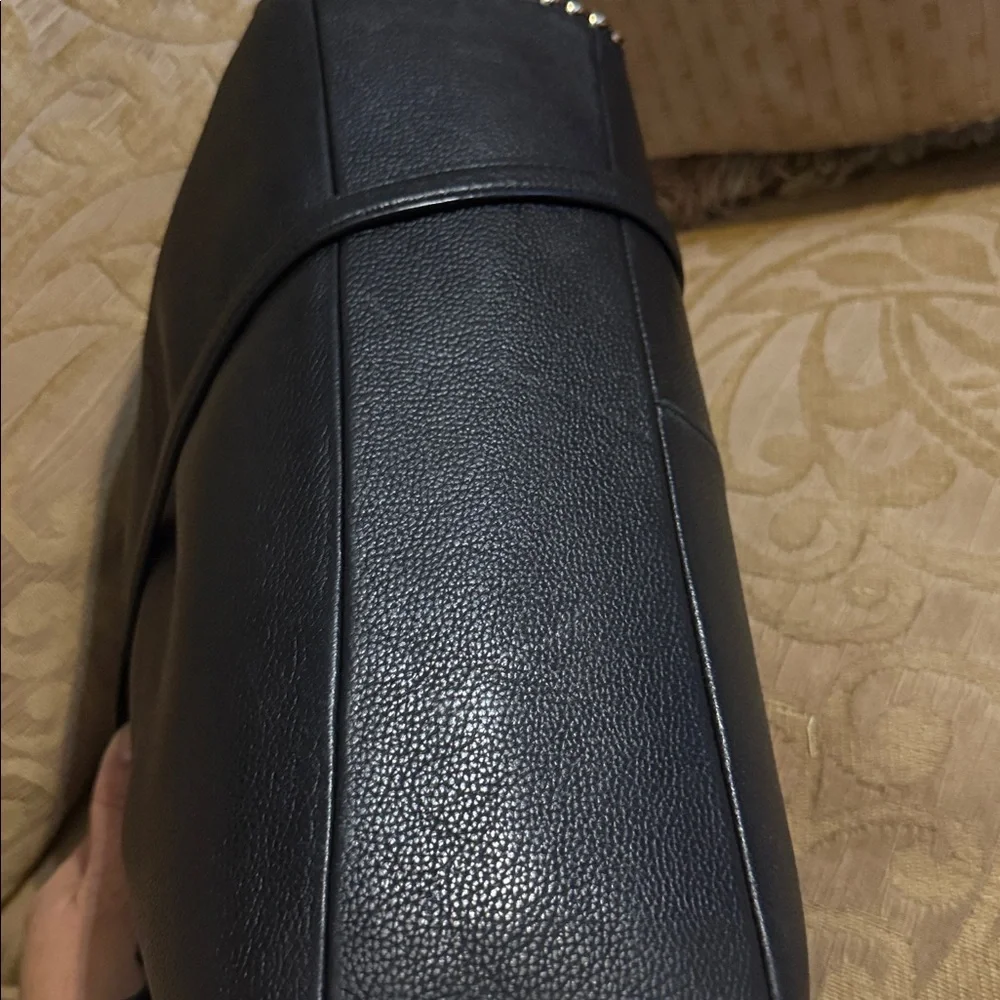 Coach Prairie Whiplash Satchel Crossbody Handbag Black Pebbled Leather preowned - Picture 7 of 16